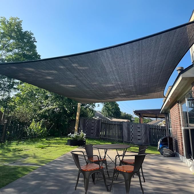 SUNLAX Sun Shade Sail 8' x 10' Graphite Grey Rectangle Canopy Sail Shade Cover by SUNLAX