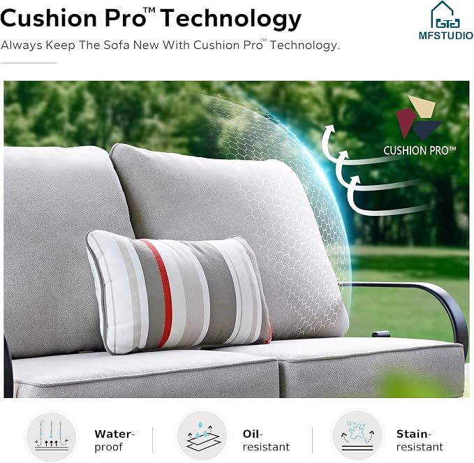 MFSTUDIO Patio Furniture Set, 2 Seat Outdoor Sectional Sofa Conversation Set - Image 3