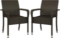 Yaheetech Set of 2 Stackable Outdoor Rattan Dining Chairs, All-Weather Armchair by Yaheetech