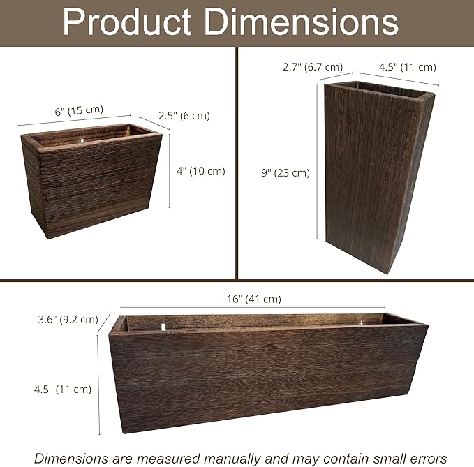 LaLaGreen Wood Planter Box for Plants Wooden Hanging Wall Planters for Indoor - Image 3
