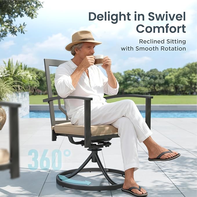 PHI VILLA 7 Pieces Round Outdoor Dining Set - Image 4