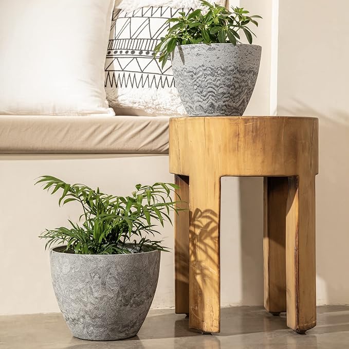 LA JOLIE MUSE Flower Pots Outdoor Garden Planters, Indoor Plant Pots - Image 3