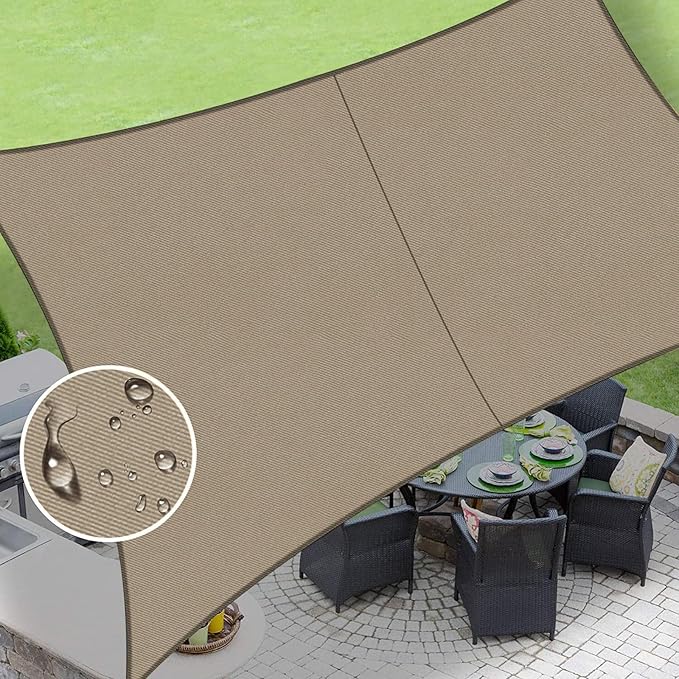LOVE STORY Rectangle 5'x10' Waterproof Sun Shade Sail Canopy UV Block by LOVESTORY