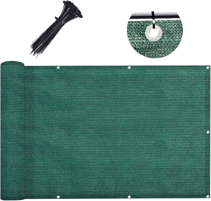 LOVE STORY 3'x10' Dark Green Balcony Screen Privacy Fence Cover UV Protection - Image 2