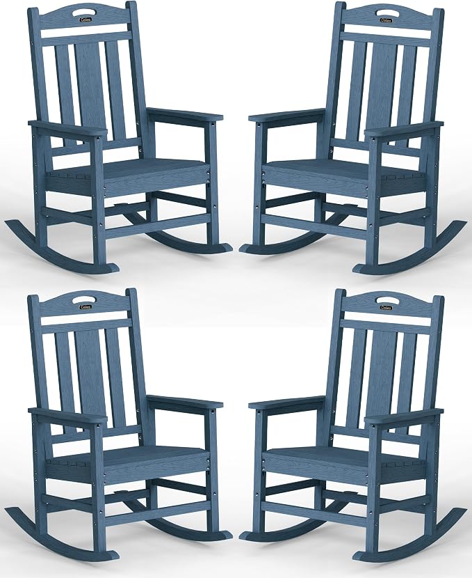 Ciokea Oversized Outdoor Rocking Chairs Set of 4, 380lbs Heavy-Duty Large Patio by CIOKEA