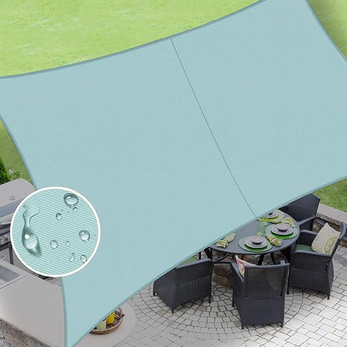 LOVE STORY Waterproof 10' x 10' Rectangle Sky Blue Sun Shade Sail Cannoy UV by LOVESTORY
