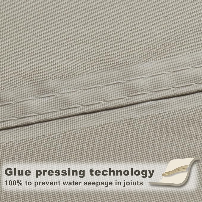 SUNNY GUARD Waterproof Sun Shade Sail 4' x 8' Taupe Rectangle UV Block Sunshade - Image 3