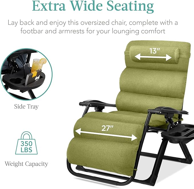 Best Choice Products Oversized Zero Gravity Chair, Folding Outdoor Patio - Image 5