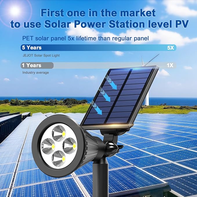 Solar Lights Outdoor Waterproof IP65, 6500K Super Bright LED, 2 Lighting Modes - Image 5