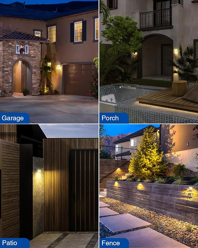 Peasur Solar Lights Outdoor Waterproof, Warm White Motion Sensor Lights Dusk to - Image 2