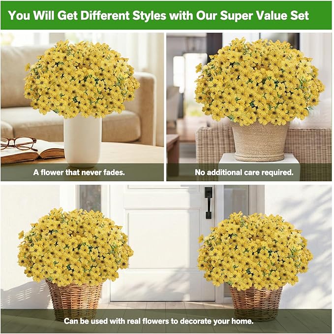 Artificial Flowers for Outdoor, Silk Flowers No Fade Fake Plastic Flowers UV - Image 5