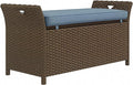 Outsunny 29 Gallon Patio Wicker Storage Bench, Outdoor PE Rattan Patio Furniture by Outsunny
