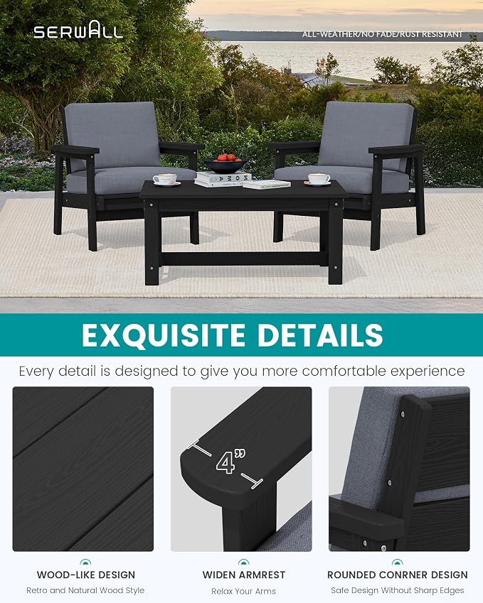 SERWALL HDPE Outdoor Couch Set of 2 - Image 4