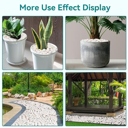 30 lbs White Rocks for Landscaping, 1-2 inch Decorative Rocks for Plants Indoor - Image 6