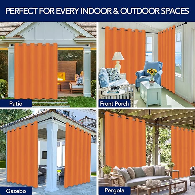 PureFit Outdoor Curtains for Patio Waterproof Weatherproof, UV Resistant - Image 5