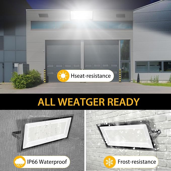 2 Pack 1000W LED Flood Light Outdoor, 4250W Equivalent Super Bright 99500LM - Image 5