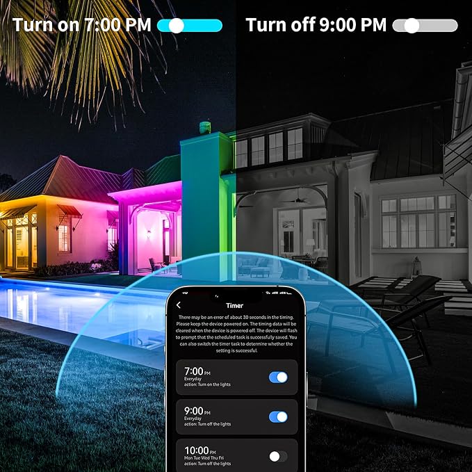 KSIPZE 100ft Outdoor led Strip Lights Waterproof IP68, RGB Outdoor led Lights - Image 4