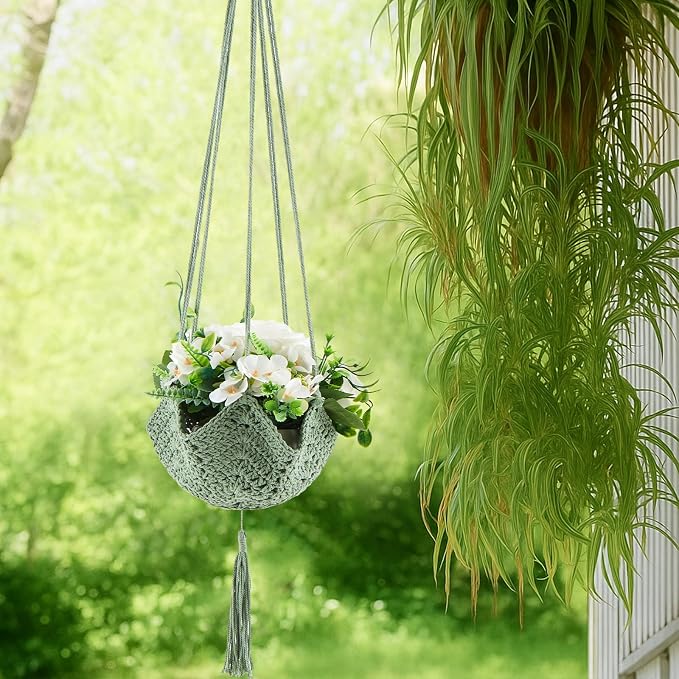 Shappy 1 Pack Jute Crochet Long Plant Hanger - Image 5