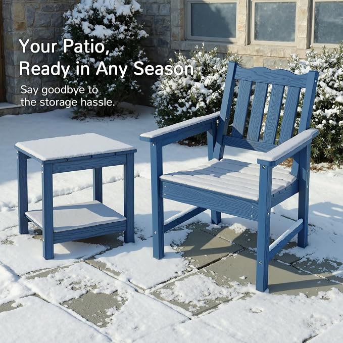 Stoog Outdoor Bench & Chairs Set, All-Weather Patio Furniture Set, Include 2 - Image 7