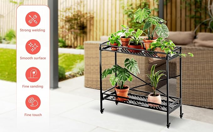Zhongma 2 Tier Sturdy Metal Plant Stand - Image 6