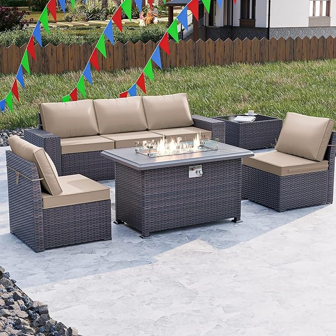 Kullavik 7 Pieces Outdoor Patio Furniture Set - Image 8