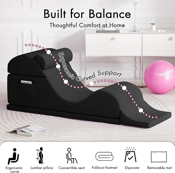 Convertible Yoga Chair for Adults, Ergonomic Foam Lounge - Image 5