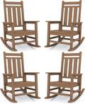 KINGYES Oversized Outdoor Rocking Chair Set of 4, All-Weather Patio Rocking by KINGYES