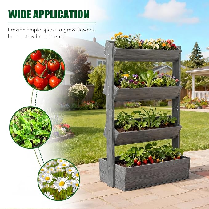 Wooden Vertical Raised Garden Bed, 4 Tier Garden Planters Raised Beds - Image 3
