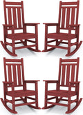 KINGYES Oversized Outdoor Rocking Chair Set of 4, All-Weather Patio Rocking by KINGYES