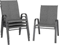Patio Chairs Set of 4, Stackable Outdoor Dining Chairs by furniture