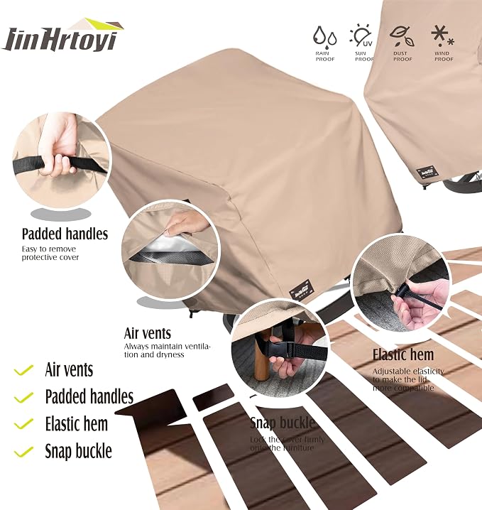 JinHrtoyi Outdoor Chair Covers 2 Pack, 35Wx37Dx38H inches Patio Chair Cover - Image 4