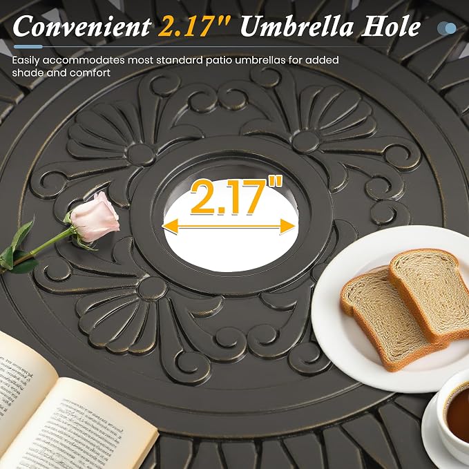 Patio Dining Table, Cast Aluminum Patio Tables - Image 3
