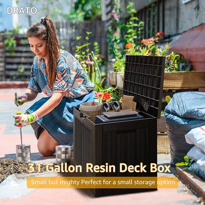 DRATO 31 Gallon Deck Box, Outdoor Storage Box - Image 4