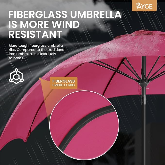 Ayge 9FT Large Outdoor Patio Umbrella Market Table Umbrella-UV Resistant - Image 2