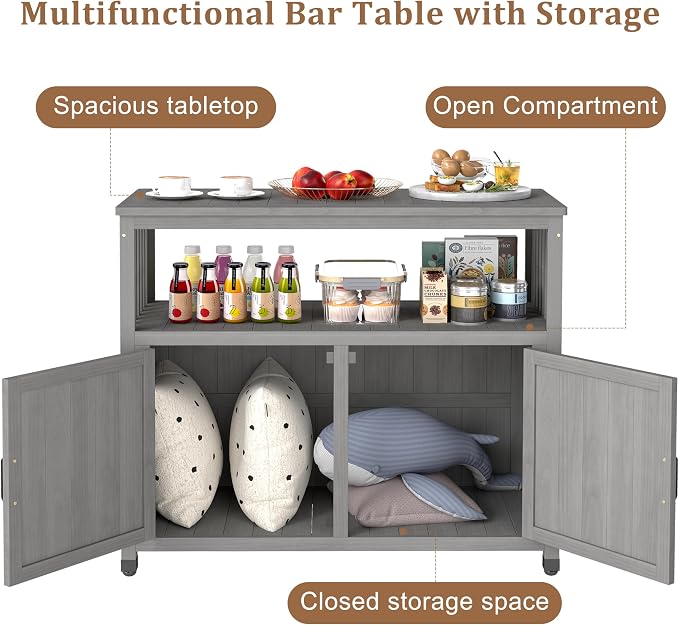 Mederlo Wooden Patio Bar Table Set - Image 3