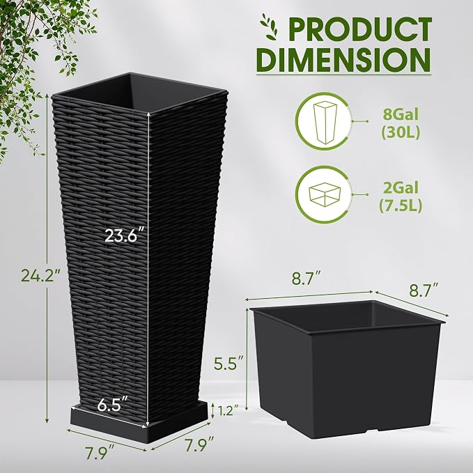 Devoko Resin Tall Planters - Image 7