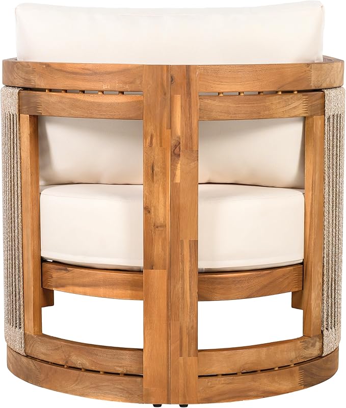 Merax 4-Piece Patio Premium Acacia Wood Outdoor Furniture Set, All Weather - Image 7