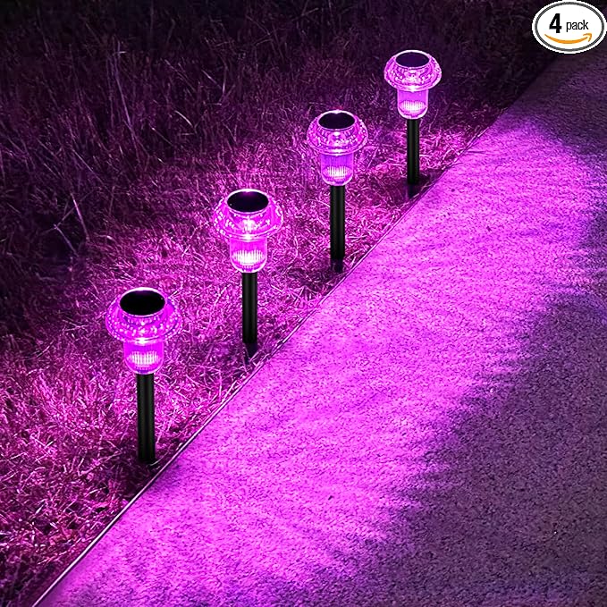 Easter Solar Pathway Lights Outdoor Decorative 4 Pack, Valentines Day Halloween by COZYPAVILION