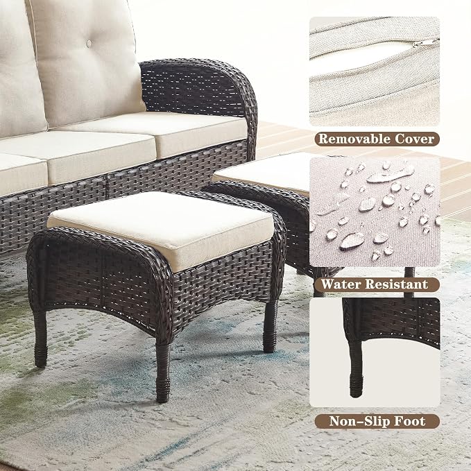 Belord Outdoor Ottomans for Patio Foot Rest - Image 4
