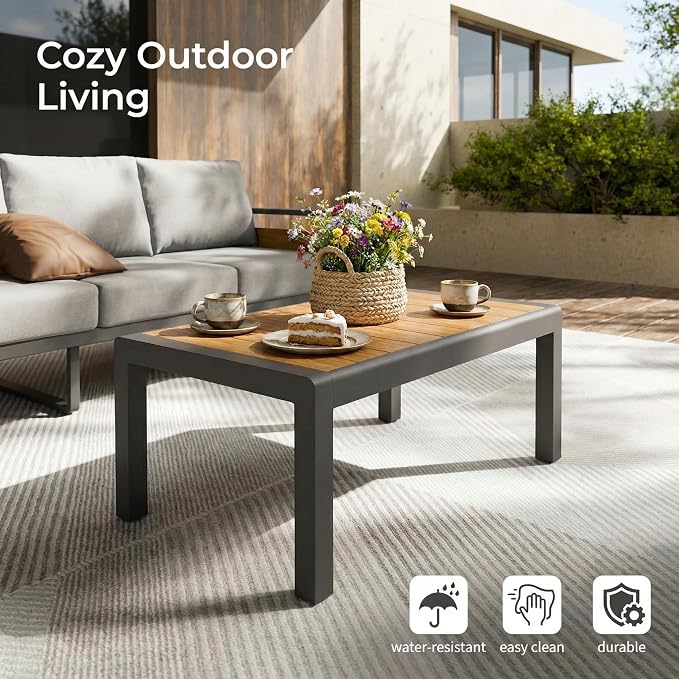 ZANDOR Aluminum Outdoor Patio Furniture Set, 4-Piece Metal Modern Outside - Image 6