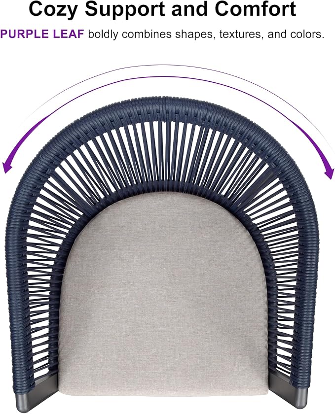 PURPLE LEAF Patio Dining Set for 10 All-Weather Wicker 11 Piece Aluminium - Image 3