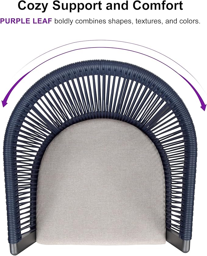 PURPLE LEAF Outdoor Dining Set for 4 All-Weather 5 Pieces Patio Aluminium - Image 3