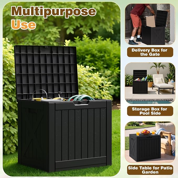 Flamaker Resin Deck Box 40 Gallon Waterproof Outdoor Indoor Storage Box - Image 5