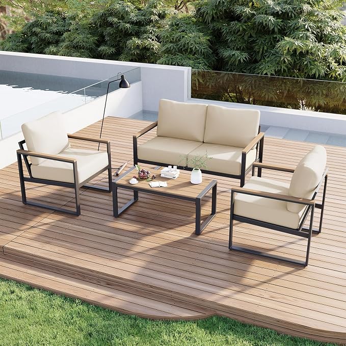 Aoxun Patio Furniture Set, 4 Piece Outdoor Patio Furniture by Aoxun