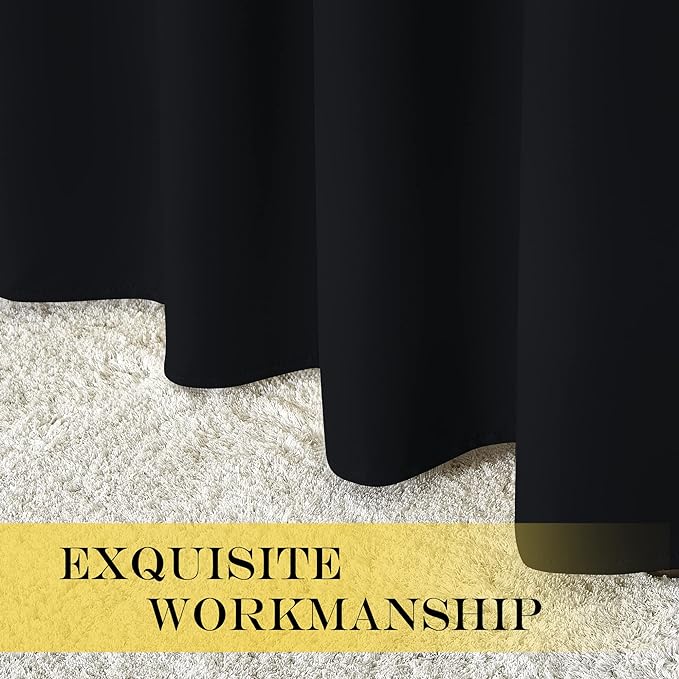 NICETOWN Black Blackout Curtain 108 inches Long - Image 7