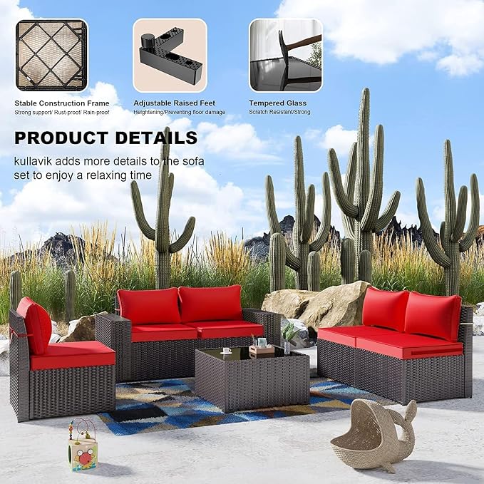 Kullavik 13PCS Outdoor Patio Furniture Set - Image 6