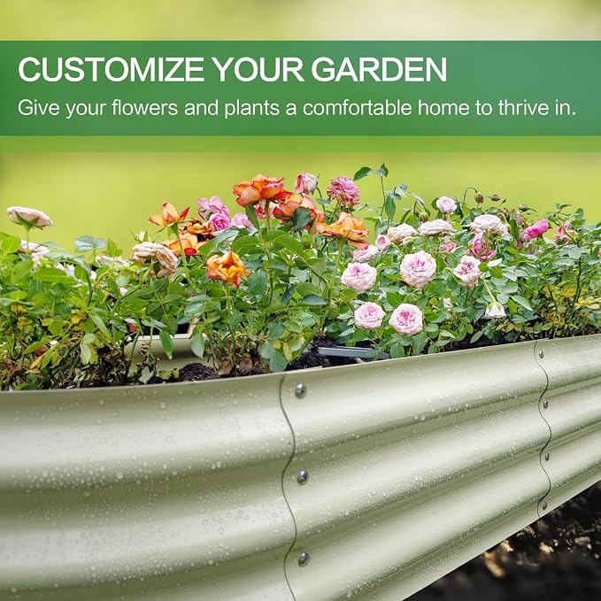 Gardmax 2 Pack Galvanized Raised Garden Bed, Lightweight Planter Boxes Outdoor - Image 2