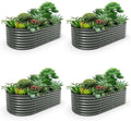 A ANLEOLIFE 4-Set 8X4X2 ft Galvanized Raised Garden Bed Kit, Oval Metal Deep by AAnleolife