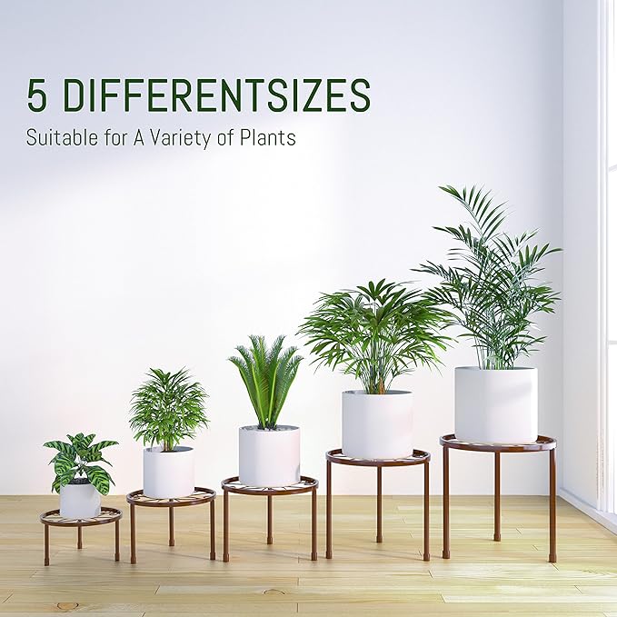 5-Pack Decent Metal Plant Stands, Heavy Duty Flower Pot Stands - Image 4