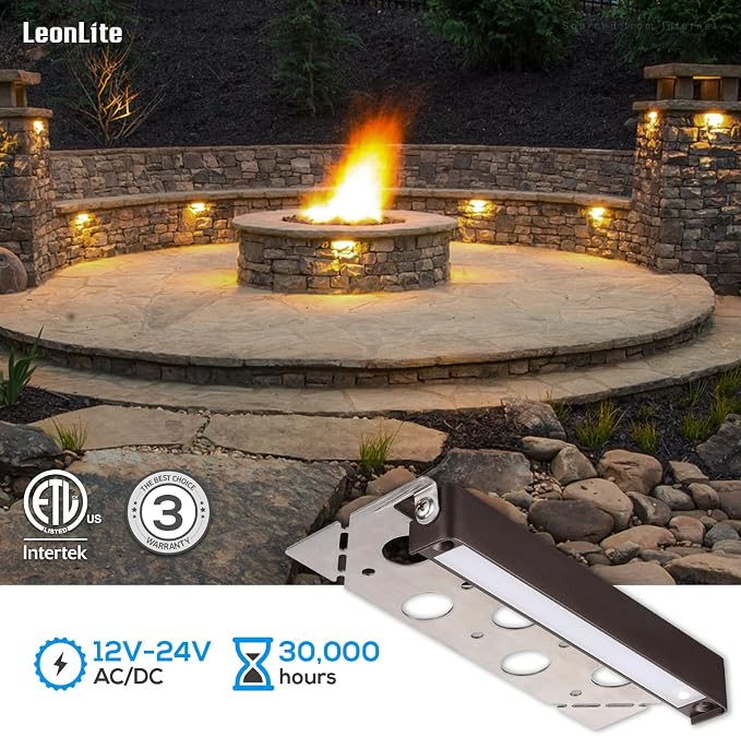 LEONLITE 7 Inch LED Hardscape Lighting, Update Retaining Wall Lights, LED - Image 5